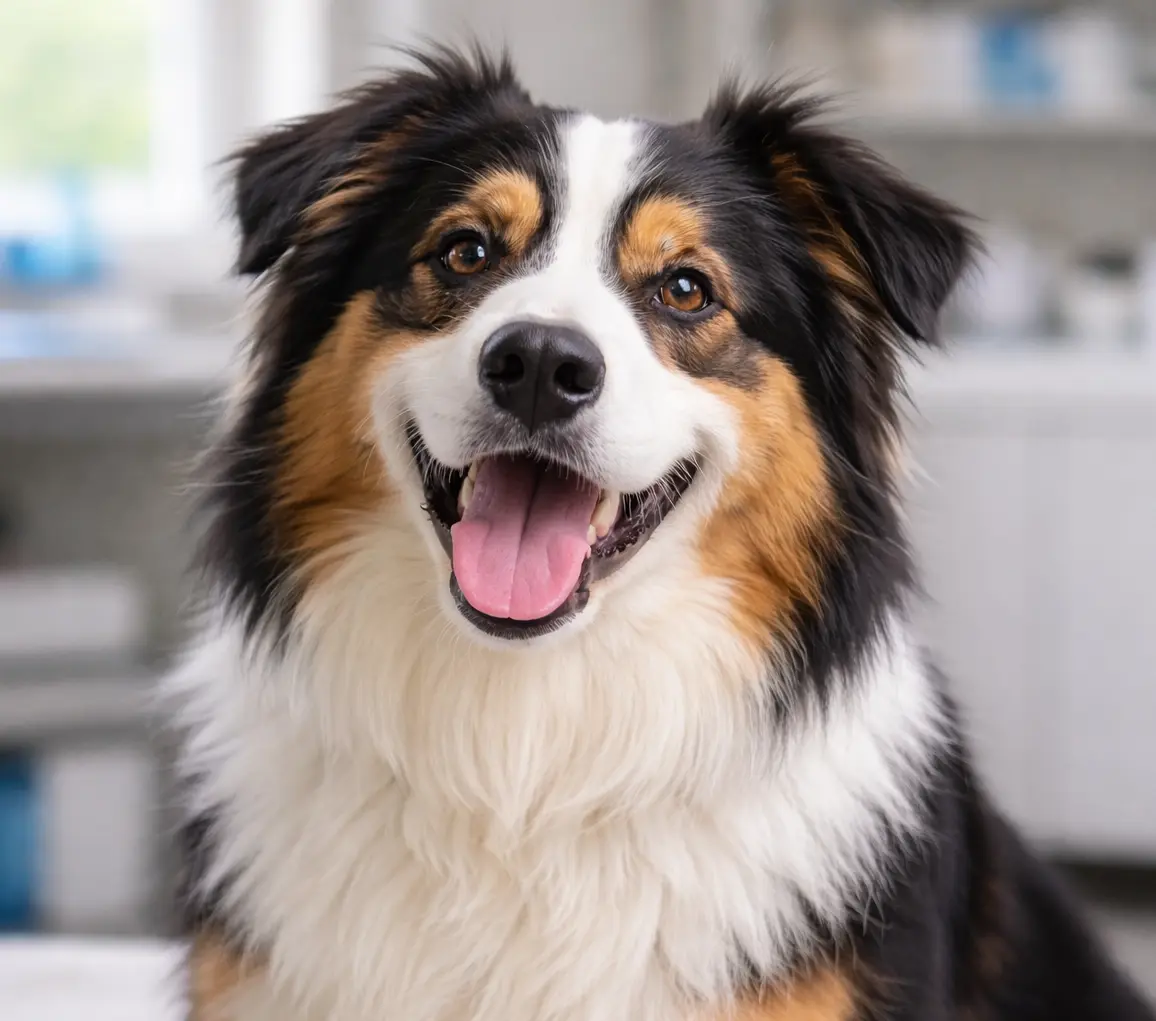 Dog in a veterinary clinic